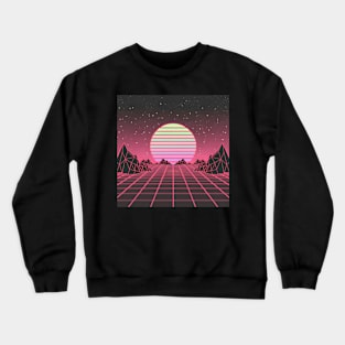 Neon Synthwave sun Crewneck Sweatshirt